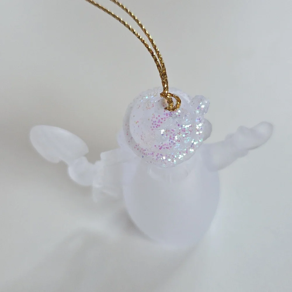 Frosted Snowman Ornament with Glitter Hat